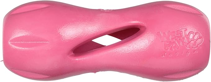 WEST PAW Qwizl Durable Zogoflex Dog Puzzle Toy for Mental Stimulation, and Enrichment - Treat Dispensing for Bully Sticks and Dental Sticks - Dishwasher Safe - Made in USA - Small - Geranium