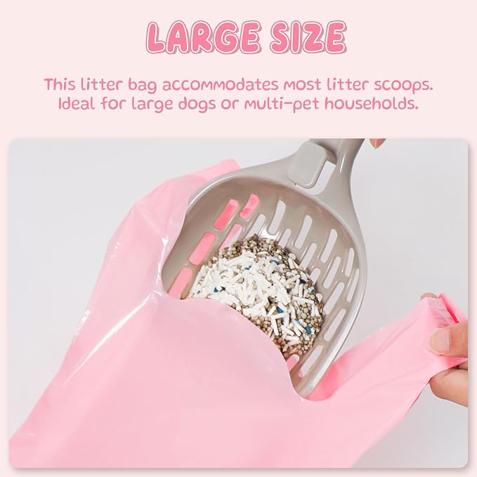 Odor Sealing Dog Poop Bags with Handles – 160 Count – Large Capacity | Heavy Duty Thick Pet Waste Bags - Leak Proof, Odor - Blocking (Pink)