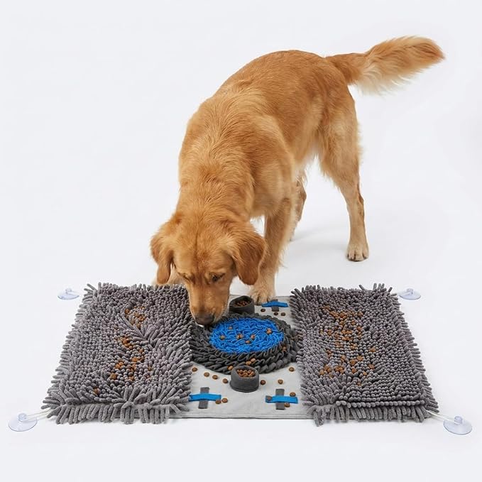 Muddy Mat® Double Chenille & Fleece Snuffle Mat for Dogs – 19x30 Interactive Snuffle Mat for Dogs Large Breed – Slow Feeding Mat for Training, Foraging & Stress Relief