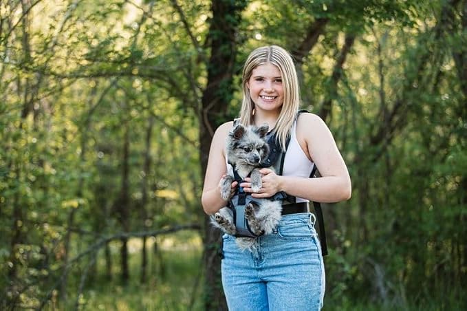 Dog Carrier Backpack for Small and Medium Dogs, Hands-Free Front Chest Carrier, Escape-Proof, Breathable, Adjustable Straps for Comfortable Travel and Hiking | My Modern Pet