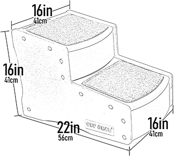 Pet Gear Easy Step II Pet Stairs, 2 Step for Cats/Dogs up to 150 Pounds, Portable, Removable Washable Carpet Tread, No Tools Required, Sea Salt
