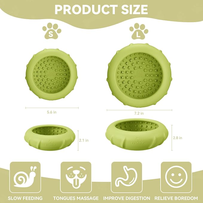 Dog Lick Bowl, Bestalk Wobbly Freeze Bowl Enrichment Feeder for Dogs, Anxiety Relief Lick Mat Puzzle Toy for Distraction, BPA Free Silicone, Dishwasher Safe(Green,S)