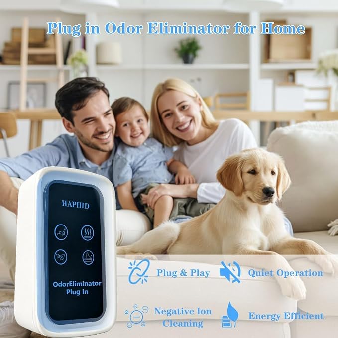 Cat Litter Deodorizer 99%, Plug In Negative Ion Air Purifier for Litter Box, Strong Odor Eliminator for Smoke, Litter Box, Toilet, Closet, Cabinet, Shoe, Garage (1 Pack)