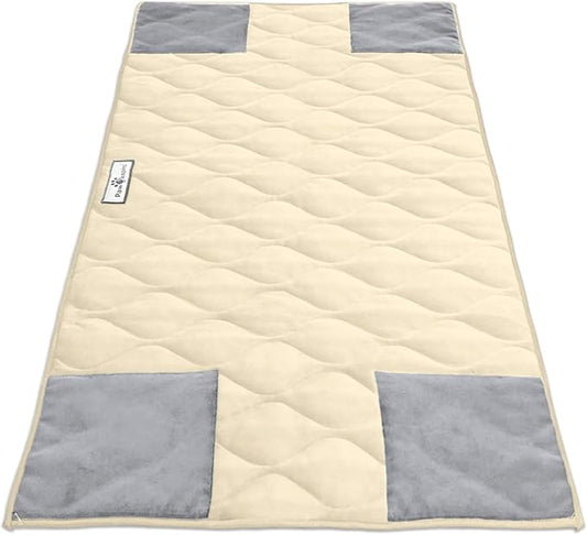 Paw Inspired PopCorner Guinea Pig Cage Liners | Washable Fleece Bedding or Pet Bed Mat for Small Animals | Super Absorbent Pee Pad with Reinforced Corners and Waterproof Bottom (Midwest, Tan)