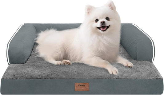 Small Dog Bed Orthopedic Washable Cat Bed Memory Foam Small Couch Sofa Indoor Comfy Pet Beds with Waterproof Removable Cover & Non-Slip Bottom