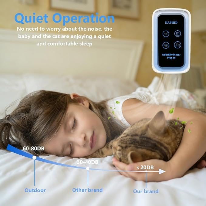Pet Odor Eliminator, Plug-in Negative Ion Cat Litter Deodorizer, 99% Odor Removal for Cat Litter Room Bedroom Bathroom Kitchen, Portable Air Ionizer for Small Spaces Home Pet House（2 Park)