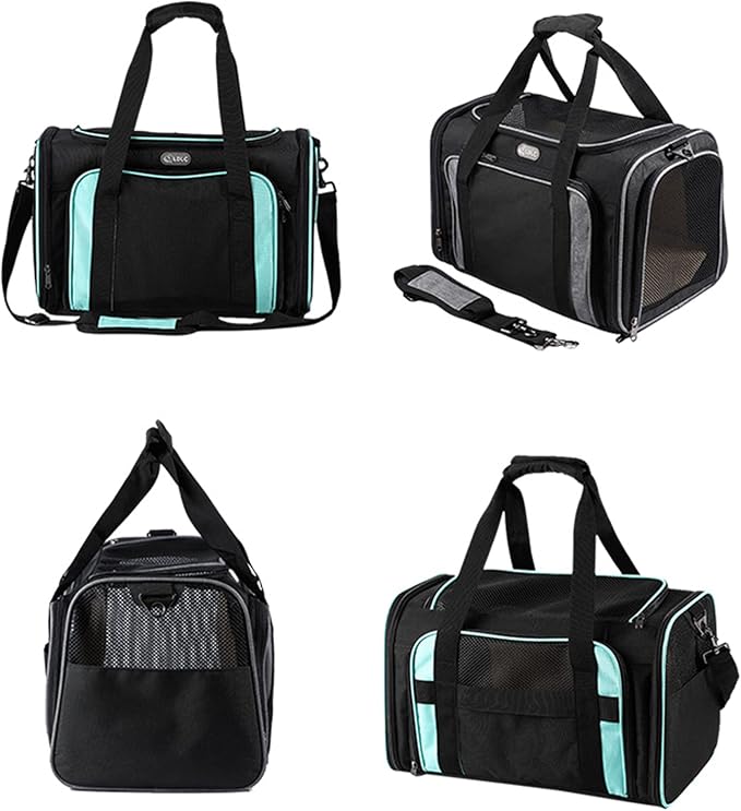 Expandable Pet Carrier Airline Approved,Soft-Sided Dog Cat Carrier Bag,Collapsible Kennel Pet Travel Bag,Washable Pads,Shoulder Strap for Cats, Puppy and Small Animals