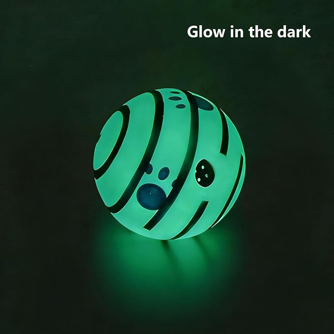 Wobble Giggle Ball for Dogs Durable Interactive Dog Toys for Small Medium Large Dogs (White (Glow in the Dark), XL/5.12 inch)