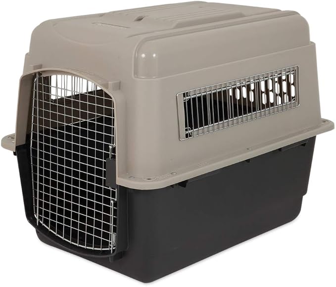 Petmate Ultra Vari Dog Kennel for Medium Dogs (Durable, Heavy Duty Dog Travel Crate, Made with Recycled Materials, 32 in. Long) 30 to 50 lbs & Double Diner Kennel Bowl