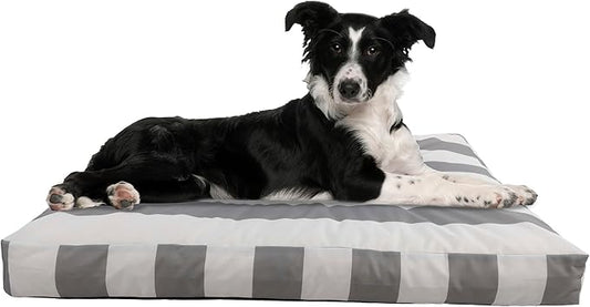 PETMAKER Dog Bed - Indoor/Outdoor Dog Bed with Removable Washable Cover and Non-Slip Bottom - 36in Medium Pet Bed for Dogs up to 70lbs - Water-Resistant Dog Beds (Gray)