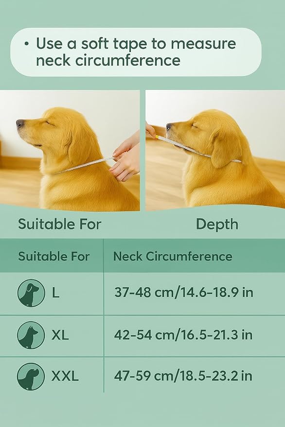Soft Cone for Large Dogs – XL Comfortable Adjustable Recovery Collar – Protective E-Collar for Surgery, Neutering & Wounds – Yellow