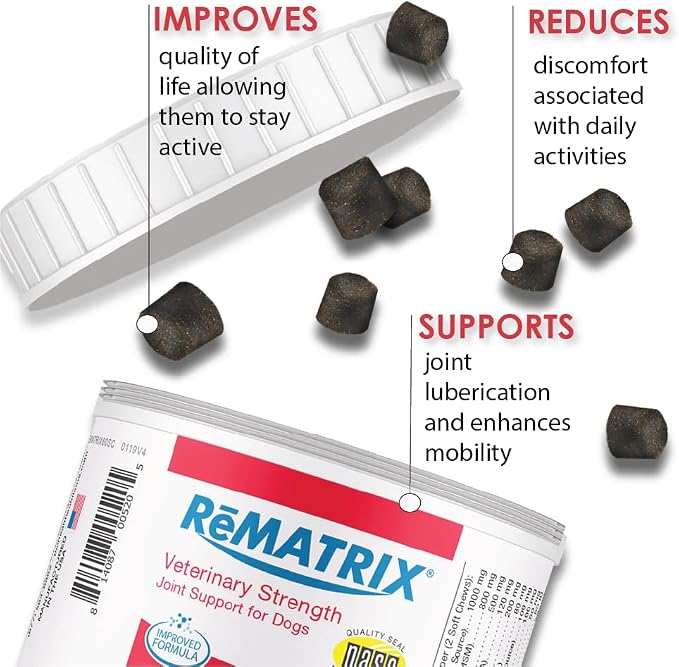 Joint Support Supplement for Dogs - Glucosamine, Chondroitin, MSM, Omega-3 - Hip and Joint Pain Relief and Support for Dogs - Made in USA - 240 Soft Chews