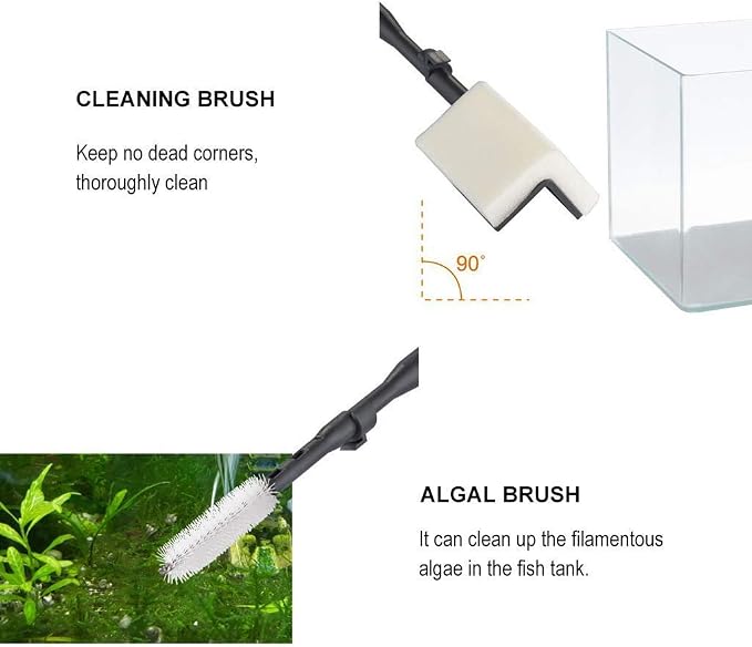 UPETTOOLS 8-Piece Aquarium Cleaning Kit – 6 in 1 Fish Tank Cleaning Set with 2 Replacement Algae Scraper Blades