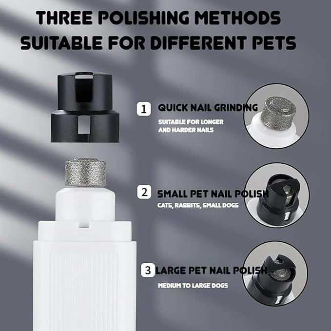 Silent Groom Pro Pet Nail Grinder| Low Noise Quiet Claw Trimmer for Dogs, Cats and Other Animals | Safe & Stress Free Nail Grooming, Ideal for Sensitive Dogs of All Breeds & Sizes (White)