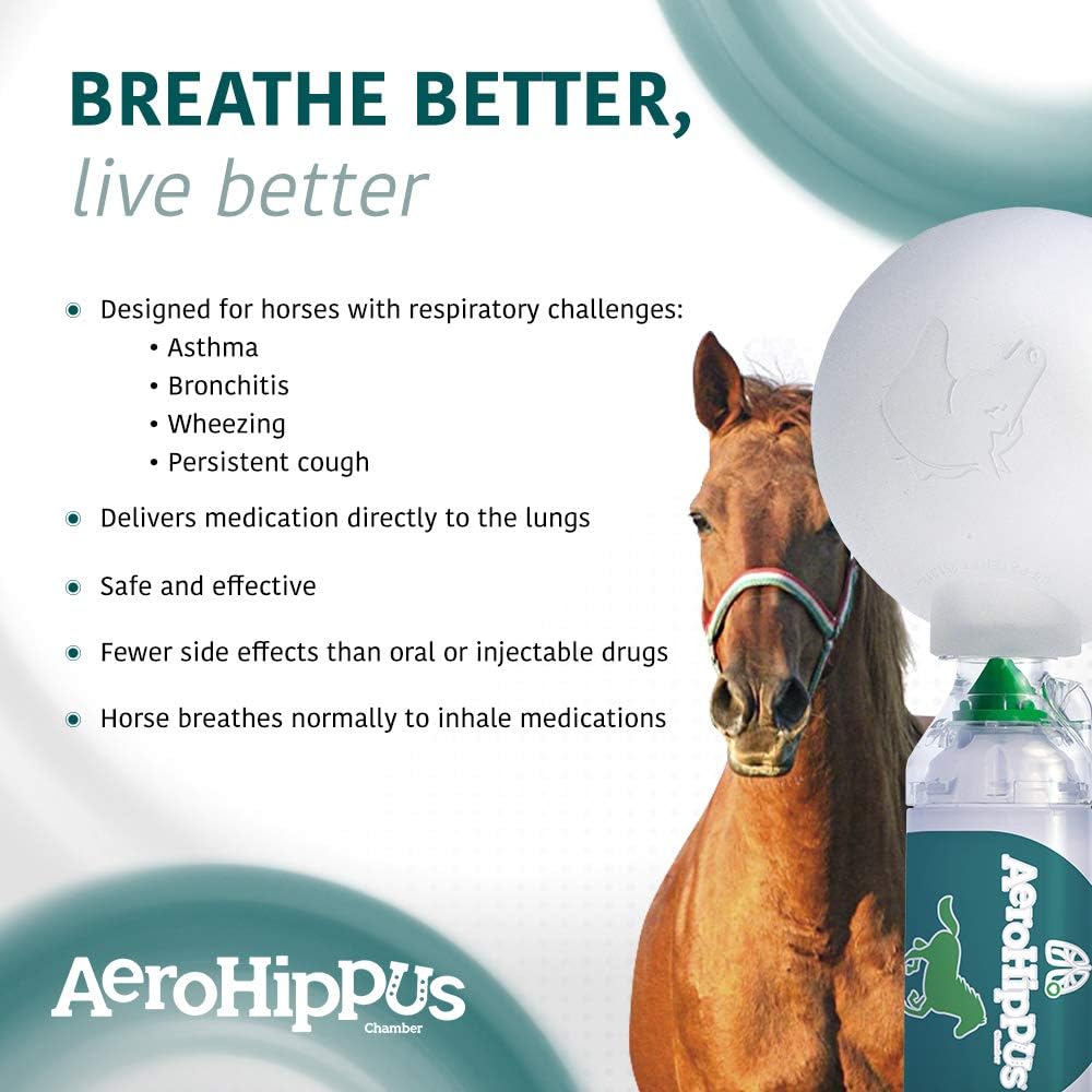 Equine Aerosol Chamber with Flow-Vu IFI Horse Inhaler for Respiratory Disease