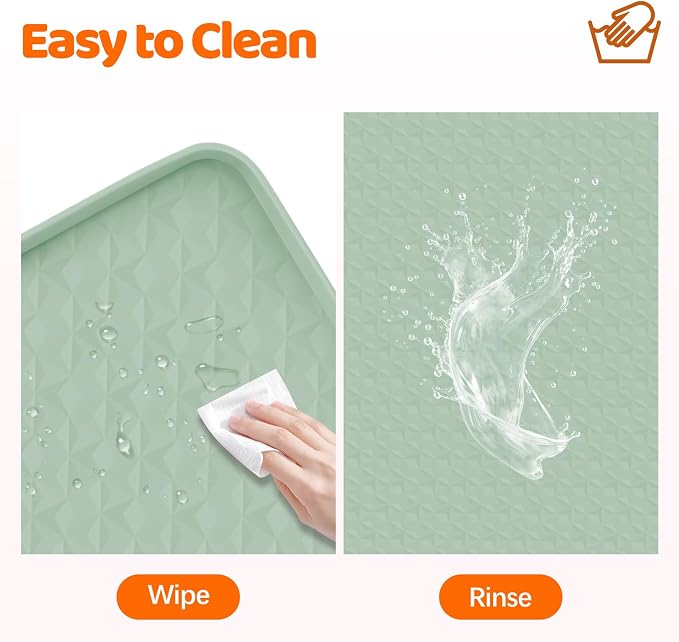 Pee Pads for Dogs, 51" x 25.6" Extra Large Reusable Dog Silicone Mat for Floor Protector, Washable Non-Slip Dog Training Pads for Potty Training (Green)