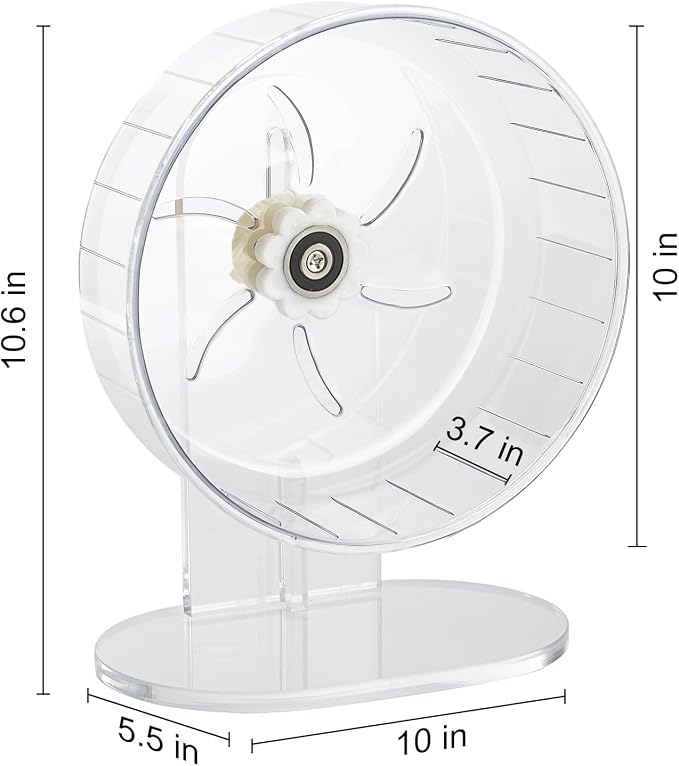 Silent Hamster Exercise Wheel - Hamster Toys Cages Accessories 7.9 Inch Running Spinner with Adjustable Stand Quite Runner for Small Animal Pet Gerbil Dwarf Syrian Hedgehog Rat Mouse Mice
