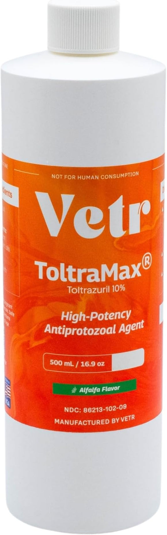 Toltrazuril 10.0% for Horses, Dogs, Cats, 500mL/16.9 Ounce, for Non-Food Chain Animals, Alfalfa