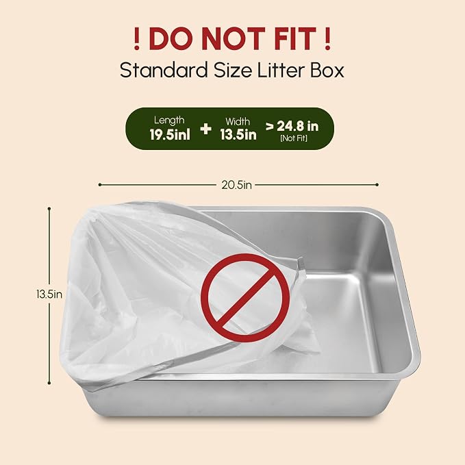 40 Count 24.8" x 12.5" Cat Litter Box Liners for Self Cleaning Litter Box, Extra Thick Heavy Duty Cat Litter Bags Replacement, 9-11 Gallons of Capacity