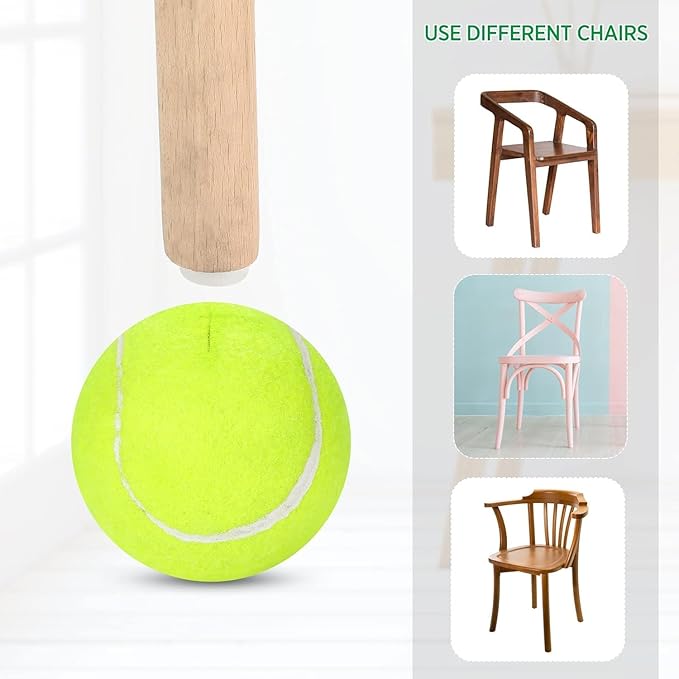 Macarrie 40 Pieces Precut Tennis Balls for Chairs Tennis Ball Chairs Foot Covers for Furniture Leg Classroom Floor Protection Chair Desk Legs Coverings(Yellow)