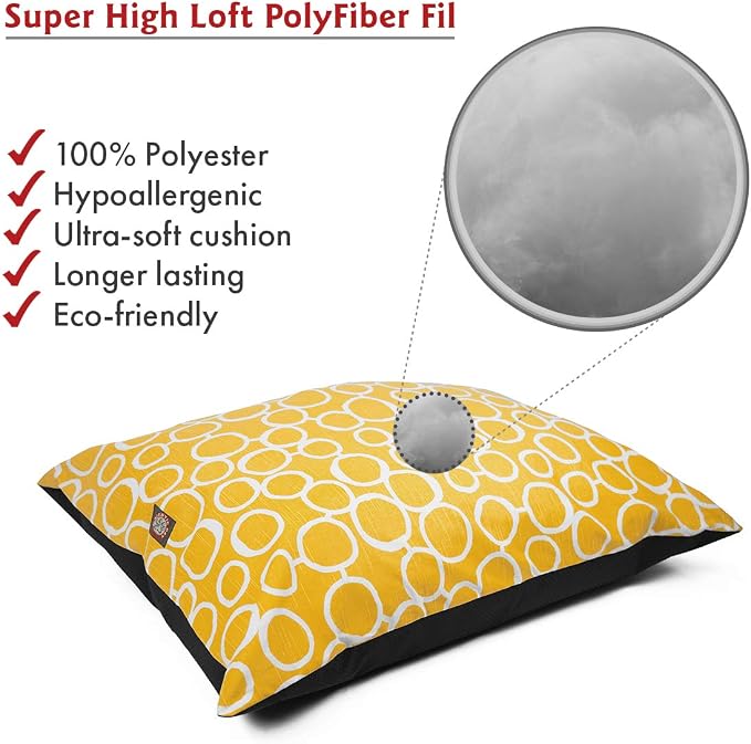 Majestic Pet Rectangle Medium Dog Bed Washable – Non Slip Comfy Pet Bed – Dog Crate Bed Super Value Pillow Dog Bed – Dog Kennel Bed for Sleeping - Dog Bed Medium Breed 35 x 28 Inch – Fusion Yellow