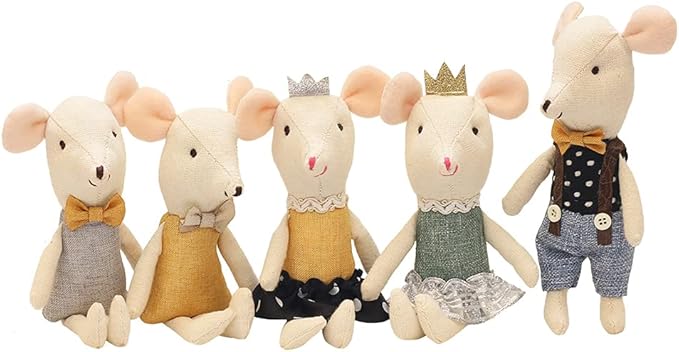 Mouse Dolls Stuffed Animal Plush Toy | handmade Role Swap Game