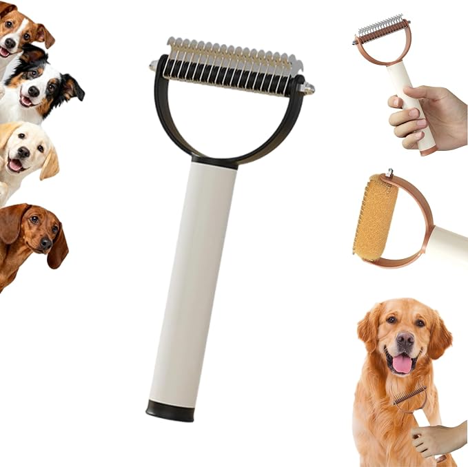 Vivanchor Pet Pro, Pet Pro Grooming Tool for Dogs, Dual Sided Pet Grooming Comb, Deshedding Brush Removes Tangles Knots,Dematting Comb for Dogs and Cats (Black)