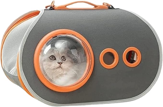 OLOTU Pet Backpack Lightweight Portable Cat Carrier, Anti-Scratch Mesh Collapsible Soft Side Pet Carrier, Outdoor Cat Backpack Carrier 45 * 27 * 25CM Spacious