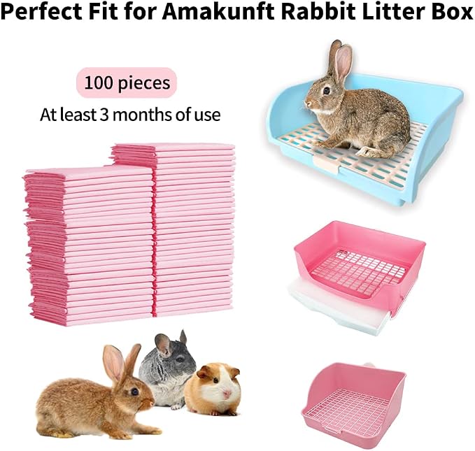 2 Pcs Guinea Pig Bed Mat Washable, Rabbit Winter Bed Pad for Indoor, Warm Small Animal Bed Mattres & Rabbit Pee Pads, Pet Toilet/ Potty Training Pads, Super Absorbent Guinea Pig Disposable Diaper