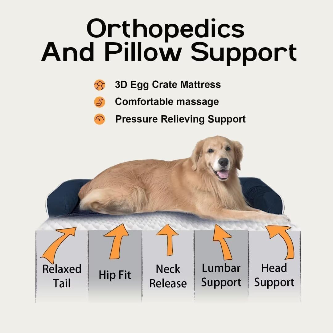 Small Dog Bed Orthopedic Washable Cat Bed Memory Foam Couch Sofa Comfy Pet Beds with Waterproof Removable Cover & Non-Slip Bottom