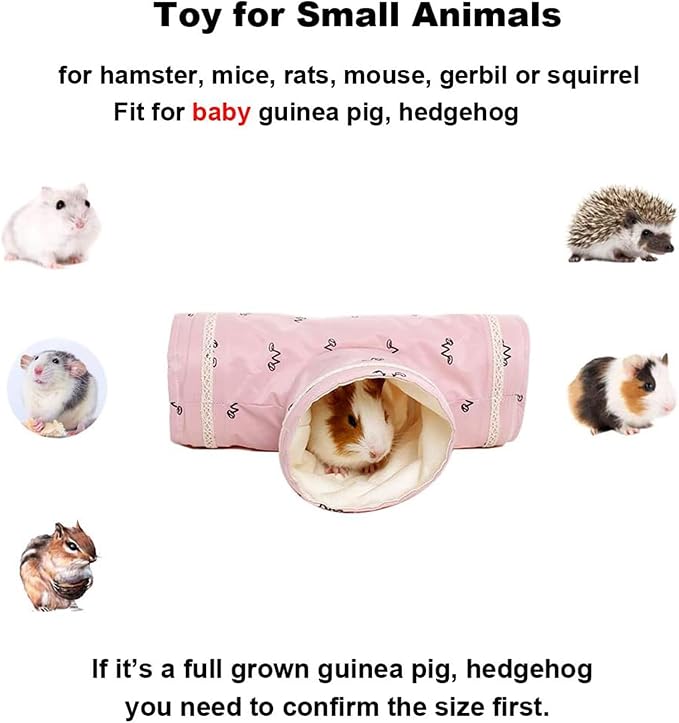 Amakunft 2 Pcs Guinea Pig Bed Mat Washable, Rabbit Winter Bed Pad for Indoor & uinea Pig Tunnels and Tubes, Guinea Pig Hideaway Play Toy, Small Animal Activity Structures