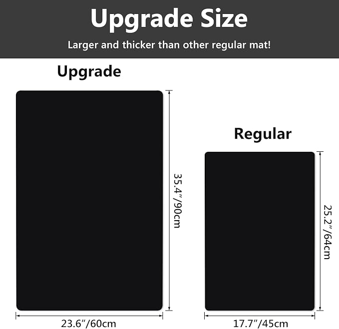 Gartful Extra Large Silicone Mats for Crafts, 35.4 x 23.6 inch Sheet, 1.8mm Thick Pad for Jewelry Casting Resin Mold, Nonstick Placemat, Countertop Protector, Black