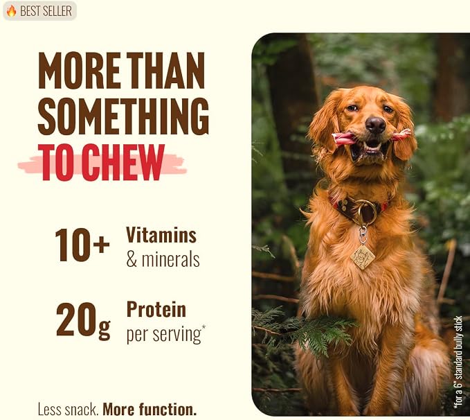 Natural Farm Bully Sticks (6 Inch, 15 Count), Single Ingredient: 100% Beef Chews, Grass-Fed, Non-GMO, Grain-Free, Fully Digestible Treats for Puppies, Small or Senior Dog