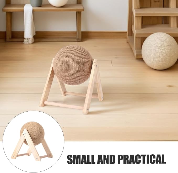 ibasenice Cat Scratch Toy, Sisal Scratcher Ball, Fun for Cats, Protects Furniture