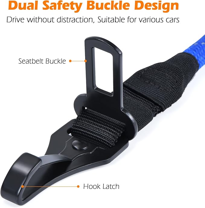 PetBonus Dog Seat Belt for Car and 2-Pack Silicone Collapsible Dog Bowls