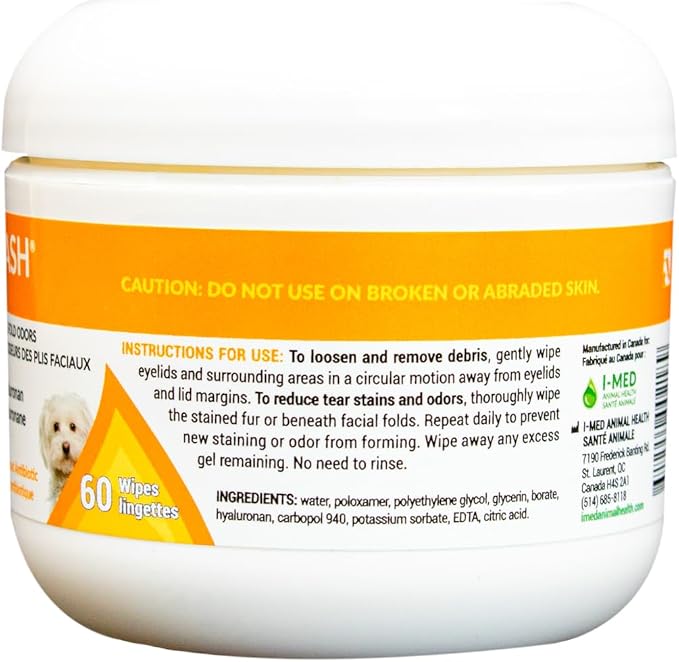 I-LID ’N LASH Vet Dog Eye Wipes - Tear Stain Preventer for Dogs (60 Wipes) | Prevents Puppy Tear Stains with Hyaluronan | Cat Eye Wipes for Discharge - No Antibiotics or Harmful Chemicals