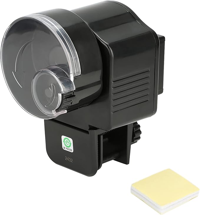 Plplaaoo Automatic Fish Feeder for Aquarium | Battery Operated Automatic Fish Feeder with Adjustable Portion Control | Auto Vacation Timer Fishs Feeders for Flake,Pellet & Strip(Not Include Batterie)