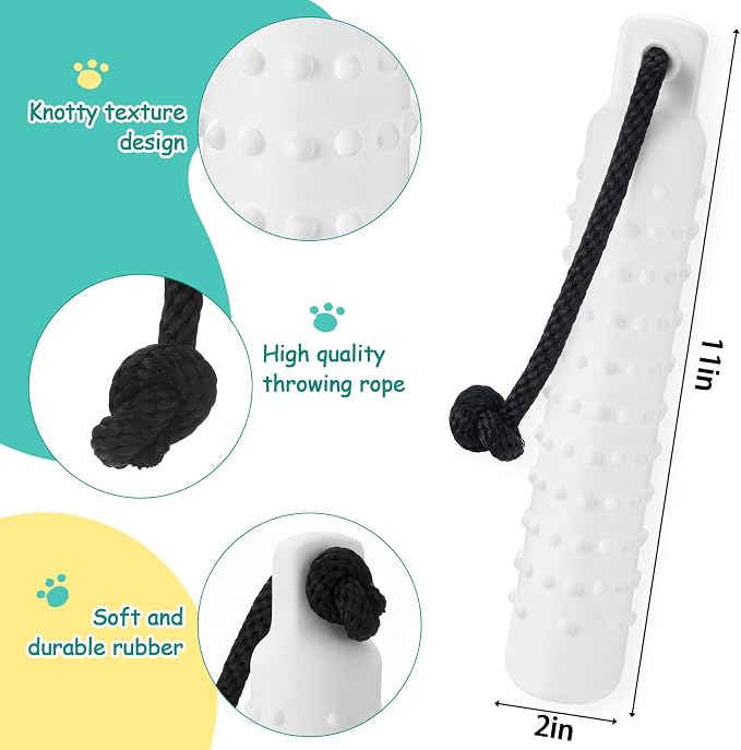 Blueweenly 6 Pcs Dog Bumper Toy for Water Retrieving Plastic Puppy Training Dummy Dog Float Toy Lightweight for Float on The Water Pool Outdoor Training Hunting Fetching (White)