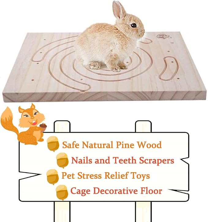 Litewoo Rabbit Scratching Board Molar Chew Toy Cage Mat Board for Rabbit Chinchilla Ferrets Guinea Pig Squirrel Hamster...