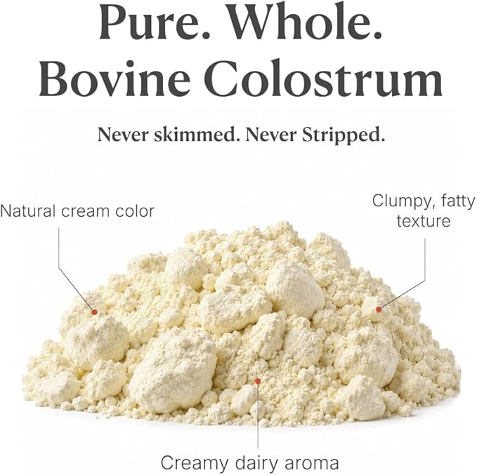 Colostrum for Dogs - 25% IgG Whole Bovine Colostrum Powder Supports Immune & Gut - Digestive Health, Allergy, Skin & Itch Relief - No Fillers, Grass-Fed USA Sourced – 60g (~120 Scoops)