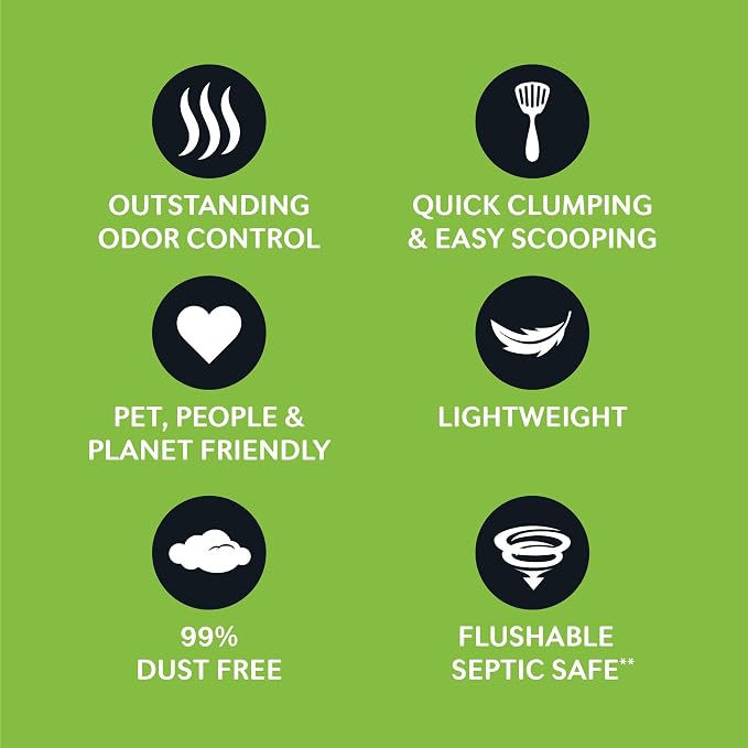 WORLD'S BEST CAT LITTER Comfort Care Unscented, 32-Pounds - Natural Ingredients, Quick Clumping, Flushable, 99% Dust Free & Made in USA - Long-Lasting Odor Control & Easy Scooping