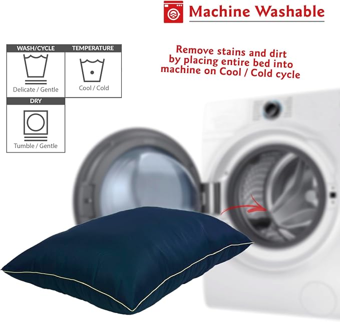 Majestic Pet Rectangle Medium Dog Bed Washable – Non Slip Comfy Pet Bed – Super Value Crate Pet Pillow – Puppy Kennel for Sleeping - Medium Breed 35 x 28 Inch – Solid Blue