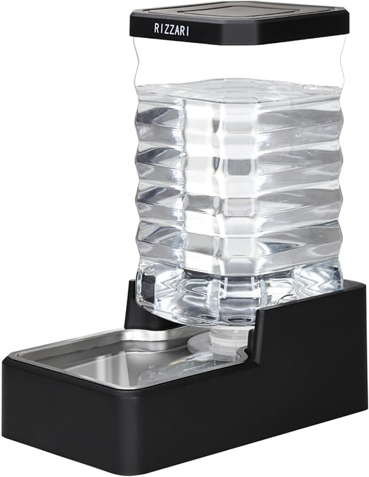 RIZZARI 10L Filtered Dog Water Dispenser, Gravity Automatic Pet Water Bowl with Replaceable Filter, Large Capacity Waterer for Large Dogs, Multiple Pets & Indoor Daily Hydration