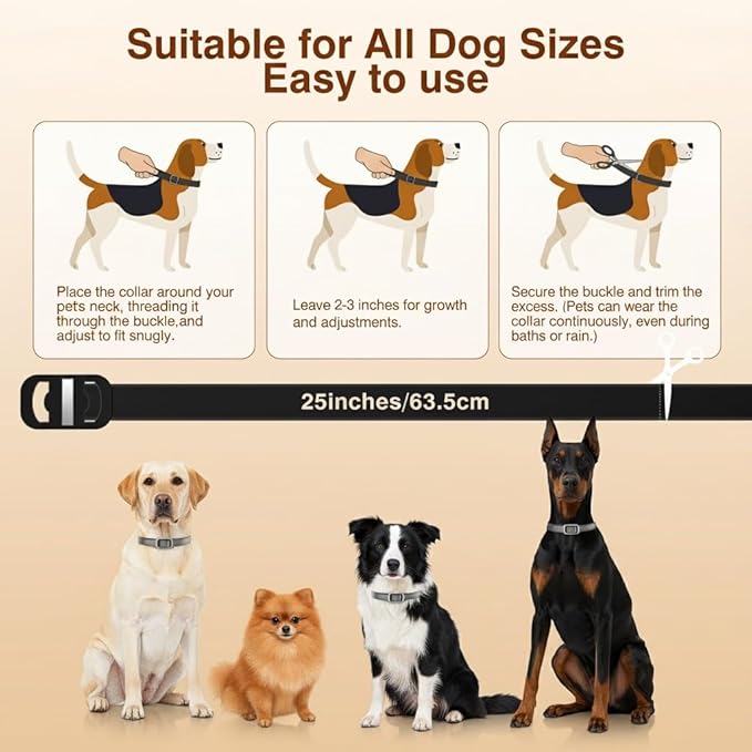 4 Pack Flea Collar for Dogs, Flea and Tick, Dog Flea Collar with Natural Essential Oils, Adjustable Size for All Ages of Dogs, Black