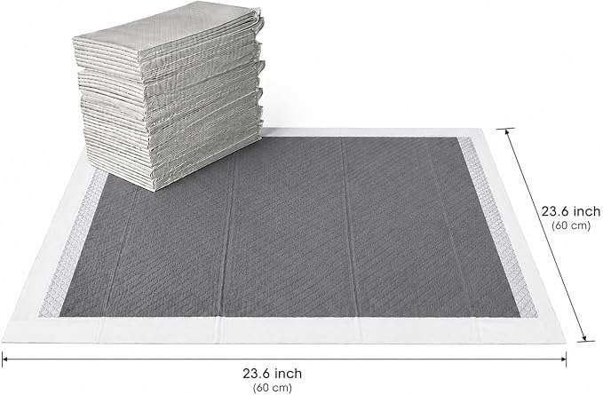 8 Layer Pet Training Pads | Ultra-Absorbent with Activated Carbon / Charcoal Technology | Pee Pads | Max Absorbency for Any Pets | Leak Prevention | Fragrance-Free | Unscented | Attractant | 40 Count
