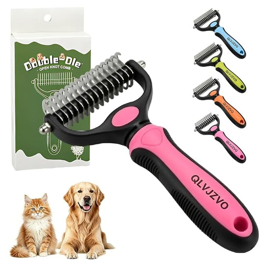 Pet Grooming Tool for Dogs and Cats, Dual-Sided Pet Comb, Professional Deshedding Tool, Pets Hair Remover Shedding, Long Haired Dog Brushes, Undercoat Combs Supplies, Cat Brush Rake