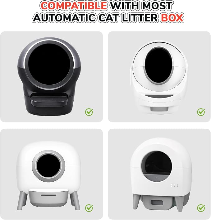 40 Count Thicken Cat Litter Box Liners Compatible With Automatic Cat Litter Box and Litter Box Robot 4 and 3,Heavy Duty Drawstring Kitten Litter Drawer Liners Disposable 25" x 16"