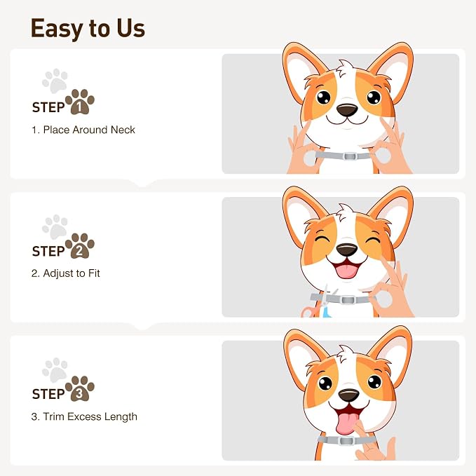 Flea and Tick Collar for Dogs 4 Packs,Dog Collars with Natural Essential Oils,Waterproof, Adjustable for Small Medium Large Dogs,Safe for Puppies (Gray)