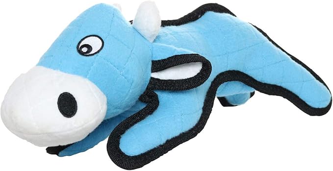 TUFFY® : Cow Dog Toy: Ultra Durable Plush Toy with Multiple Layers & Reinforced Seams, Washable and Floats, Original Construction