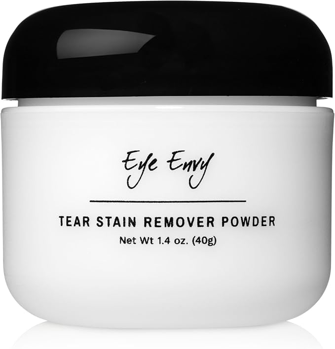 Eye Envy Tear Stain Remover Powder for Dogs and Cats. Natural, Safe Formula. Apply Around Eyes. Absorbs and Cleans Tears and Staining. Keeps Area Dry. Made in The USA. (1.4 oz)